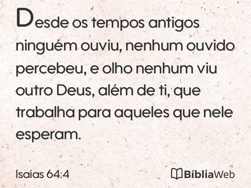 Isaías 64:4 em imagem para compartilhar