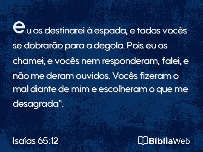 Isaías 65:12 em imagem para compartilhar