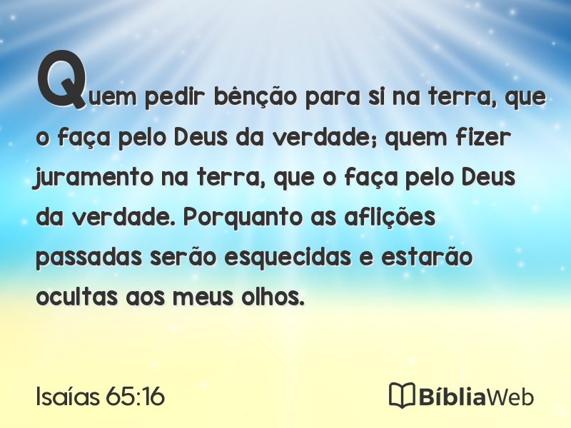 Isaías 65:16 em imagem para compartilhar