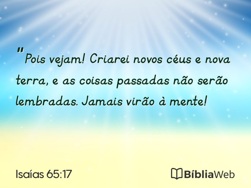 Isaías 65:17 em imagem para compartilhar