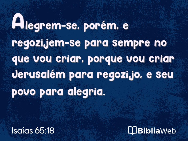 Isaías 65:18 em imagem para compartilhar
