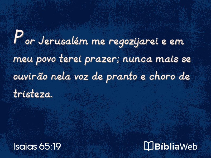 Isaías 65:19 em imagem para compartilhar