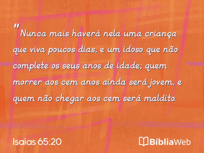 Isaías 65:20 em imagem para compartilhar
