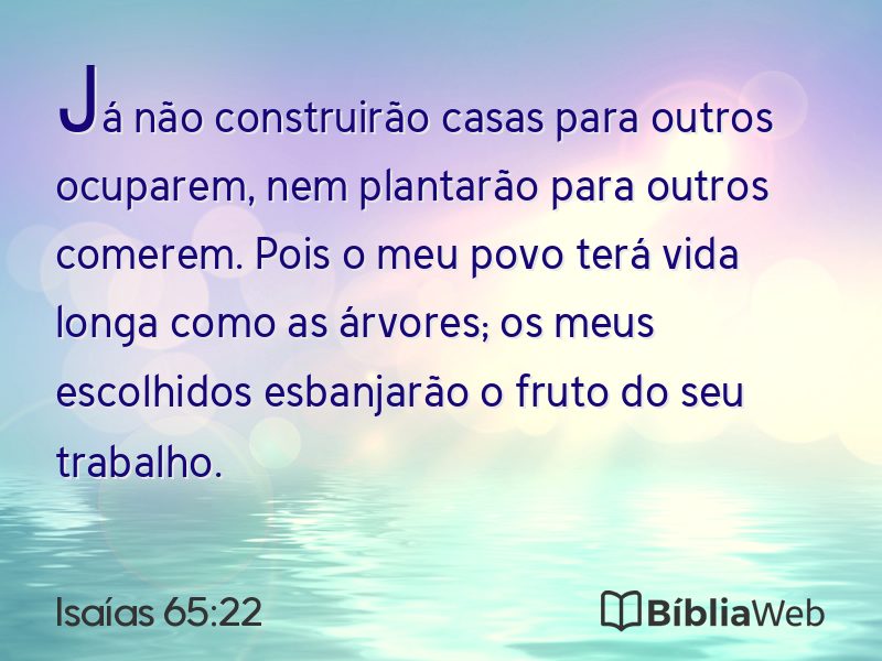 Isaías 65:22 em imagem para compartilhar