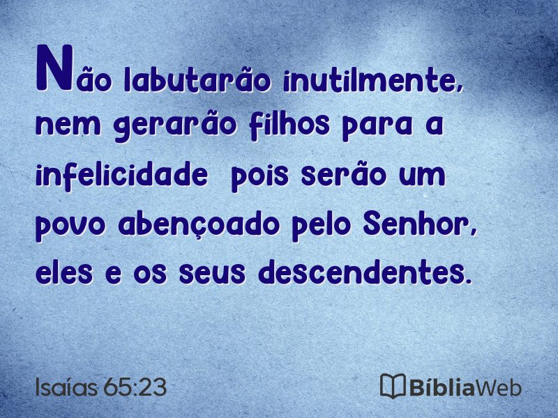 Isaías 65:23 em imagem para compartilhar