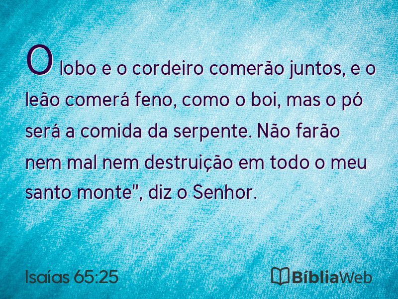 Isaías 65:25 em imagem para compartilhar
