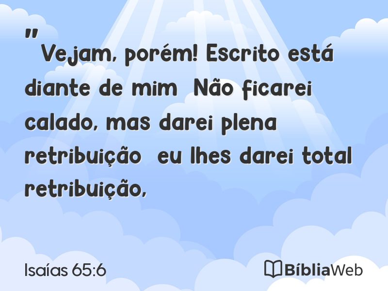Isaías 65:6 em imagem para compartilhar