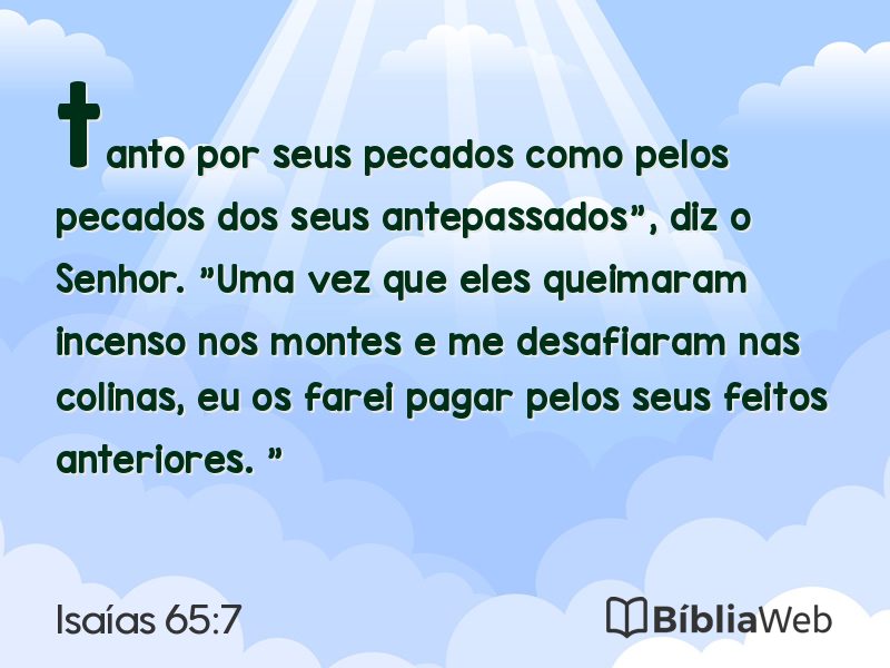 Isaías 65:7 em imagem para compartilhar