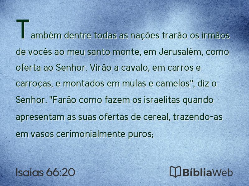 Isaías 66:20 em imagem para compartilhar