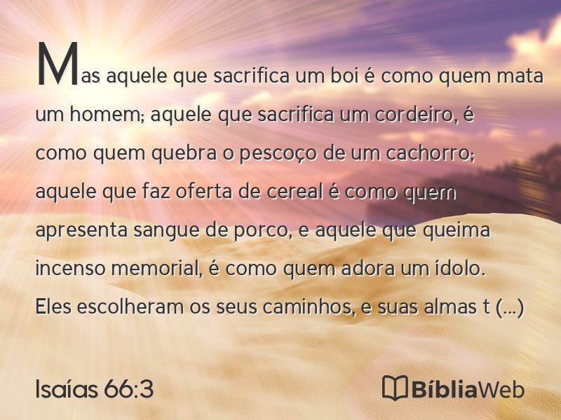 Isaías 66:3 em imagem para compartilhar