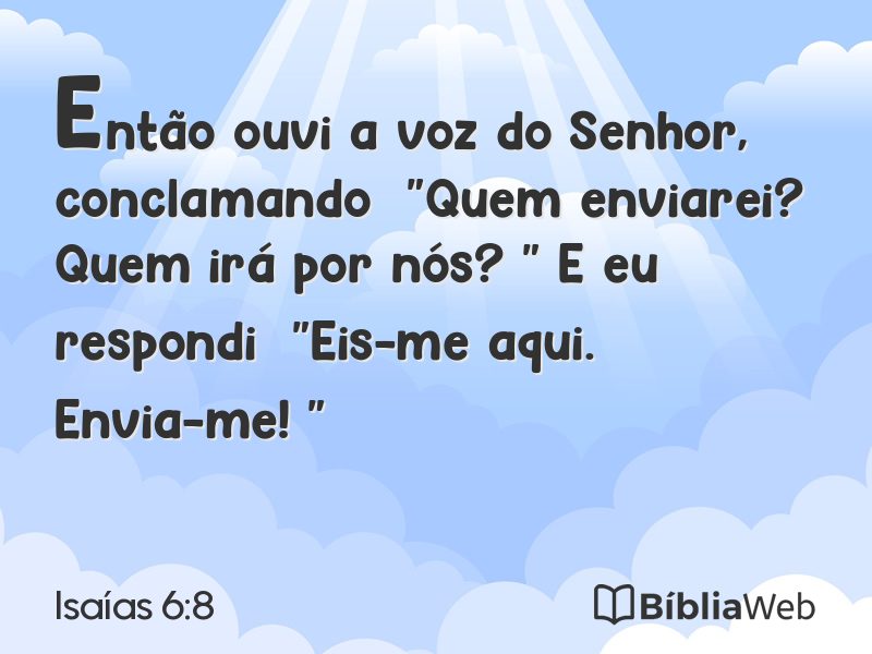Isaías 6:8 em imagem para compartilhar