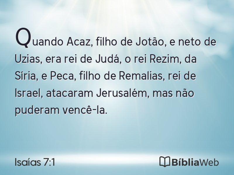 Isaías 7:1 em imagem para compartilhar