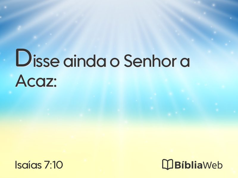 Isaías 7:10 em imagem para compartilhar