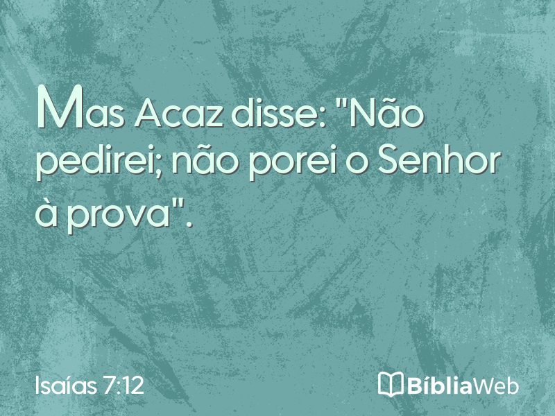 Isaías 7:12 em imagem para compartilhar