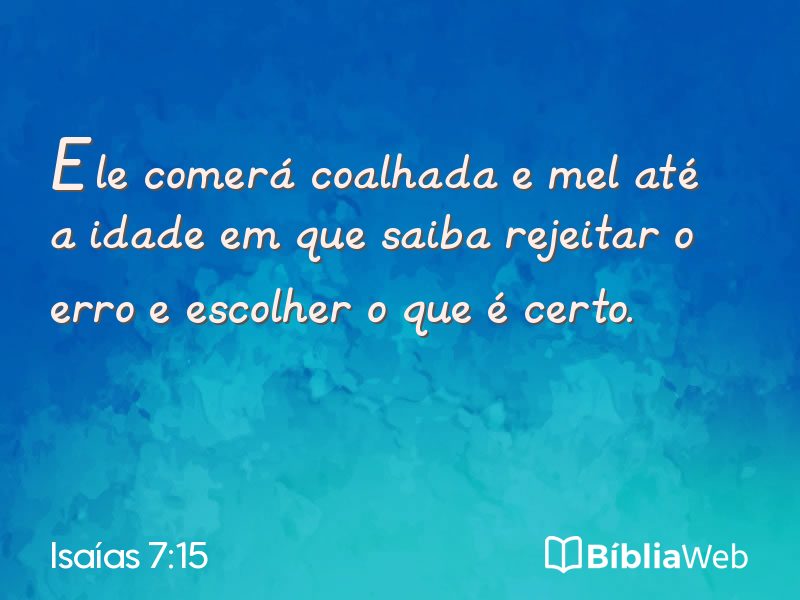 Isaías 7:15 em imagem para compartilhar