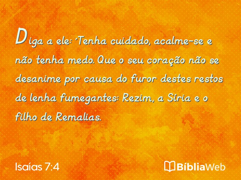 Isaías 7:4 em imagem para compartilhar