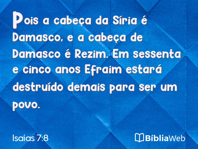 Isaías 7:8 em imagem para compartilhar