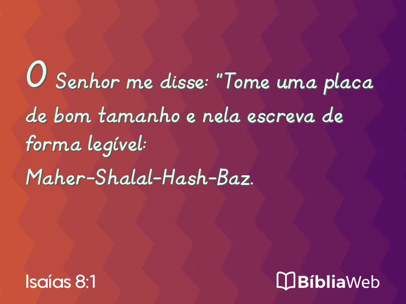 Isaías 8:1 em imagem para compartilhar