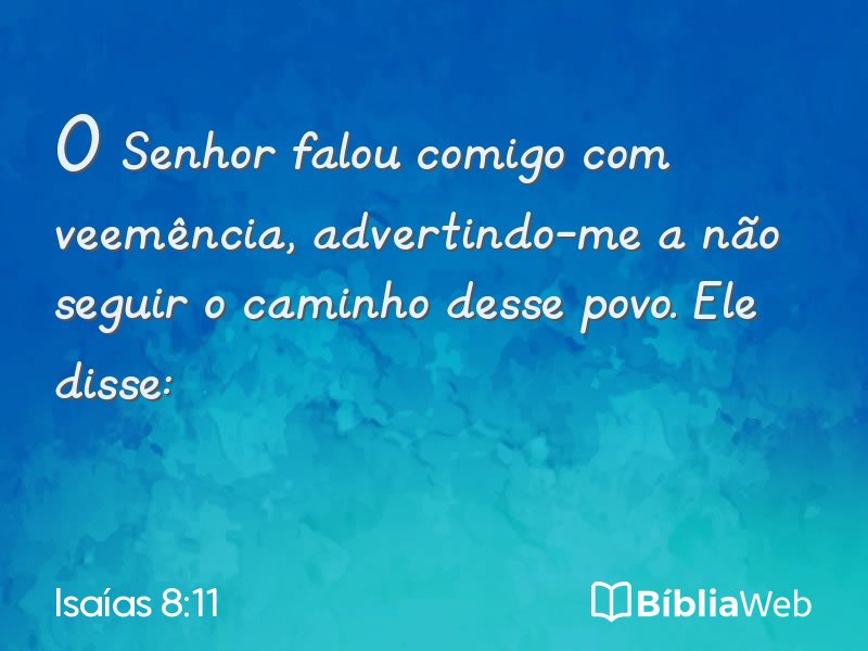 Isaías 8:11 em imagem para compartilhar