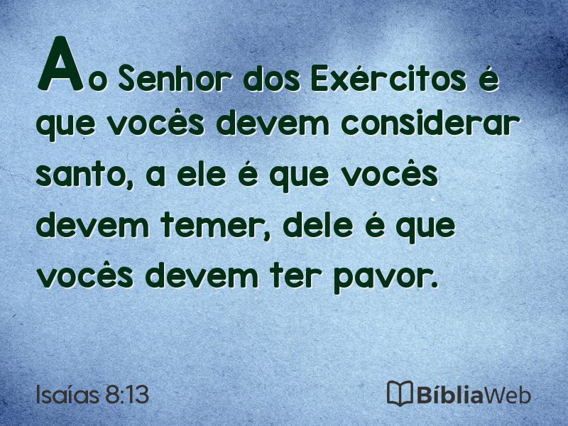 Isaías 8:13 em imagem para compartilhar