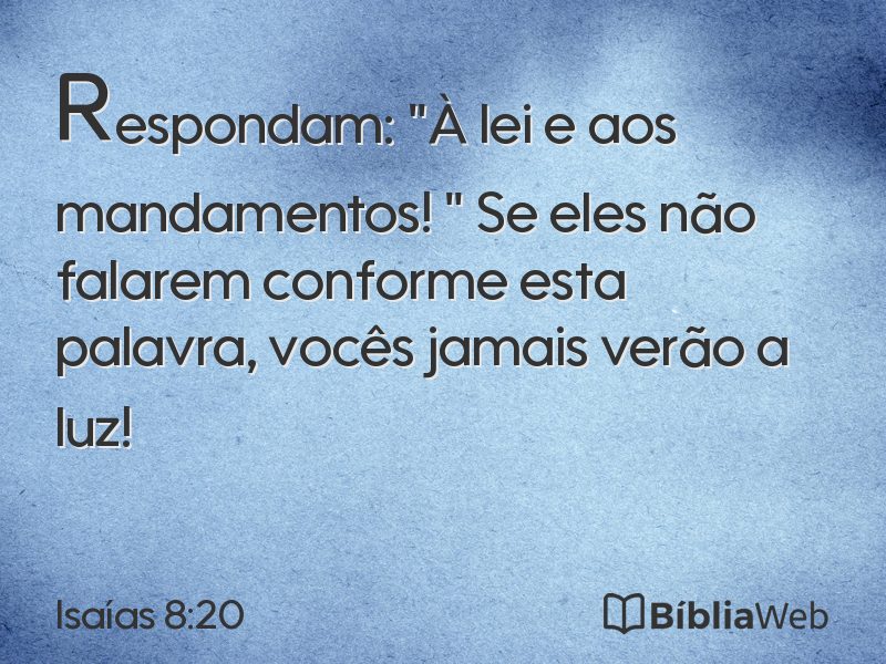 Isaías 8:20 em imagem para compartilhar
