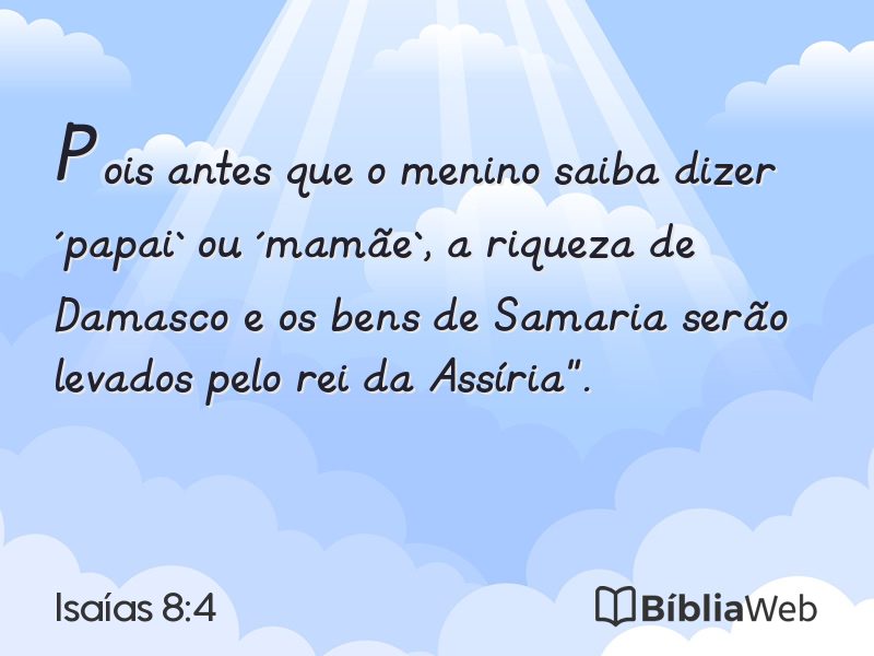 Isaías 8:4 em imagem para compartilhar