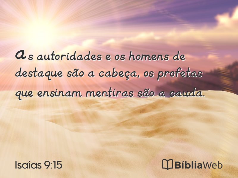 Isaías 9:15 em imagem para compartilhar