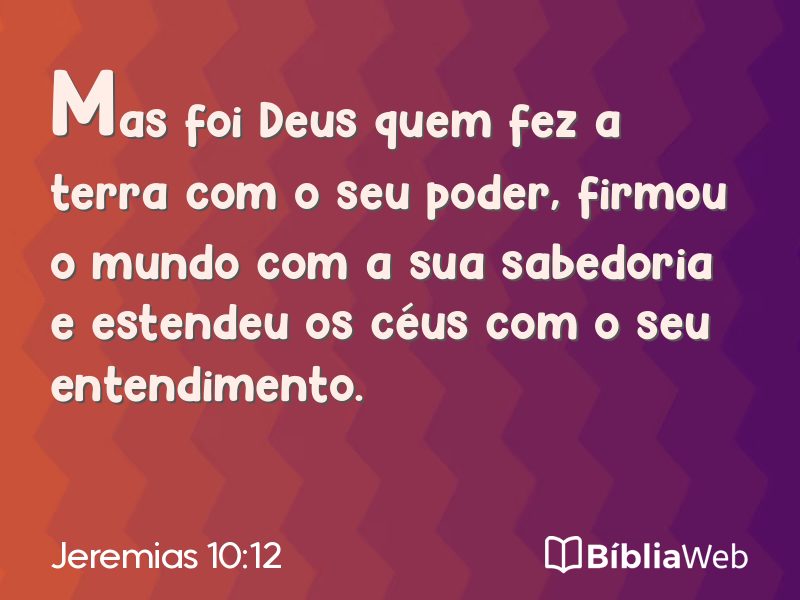 Jeremias 10:12 em imagem para compartilhar