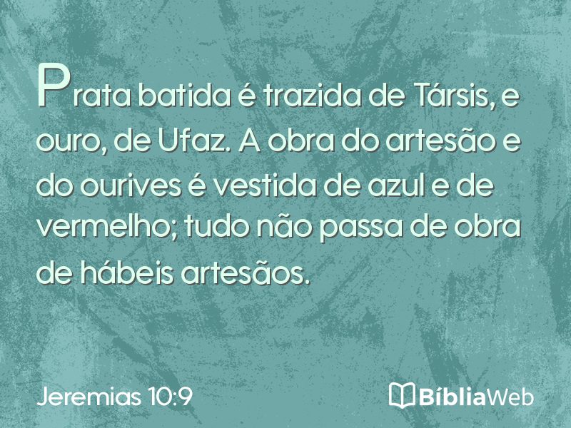 Jeremias 10:9 em imagem para compartilhar
