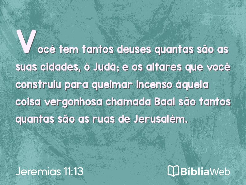 Jeremias 11:13 em imagem para compartilhar