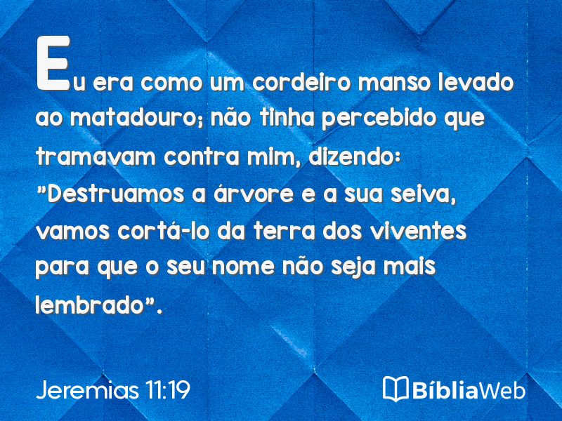 Jeremias 11:19 em imagem para compartilhar
