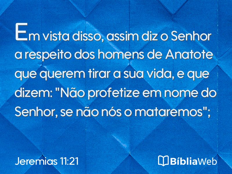 Jeremias 11:21 em imagem para compartilhar
