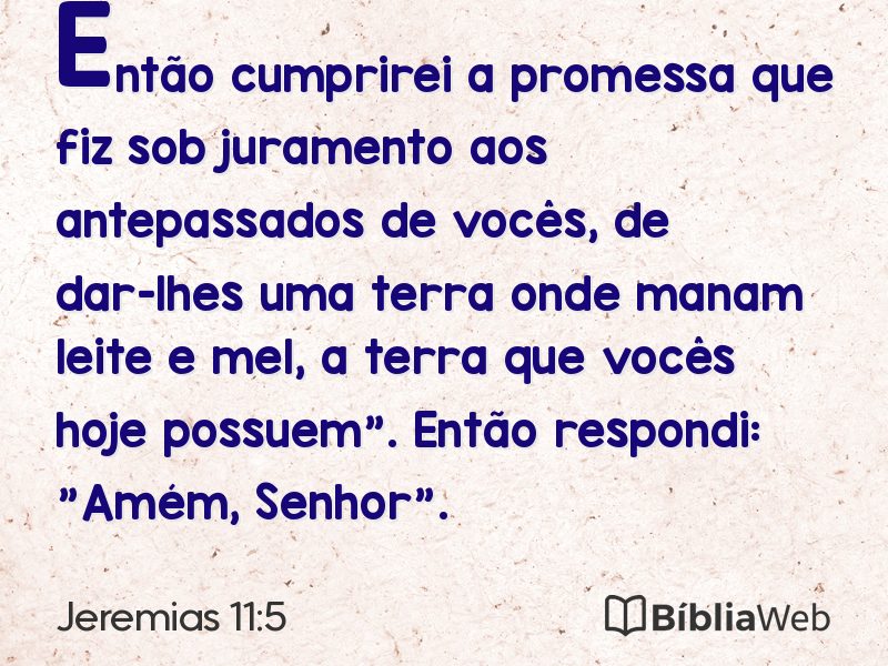 Jeremias 11:5 em imagem para compartilhar