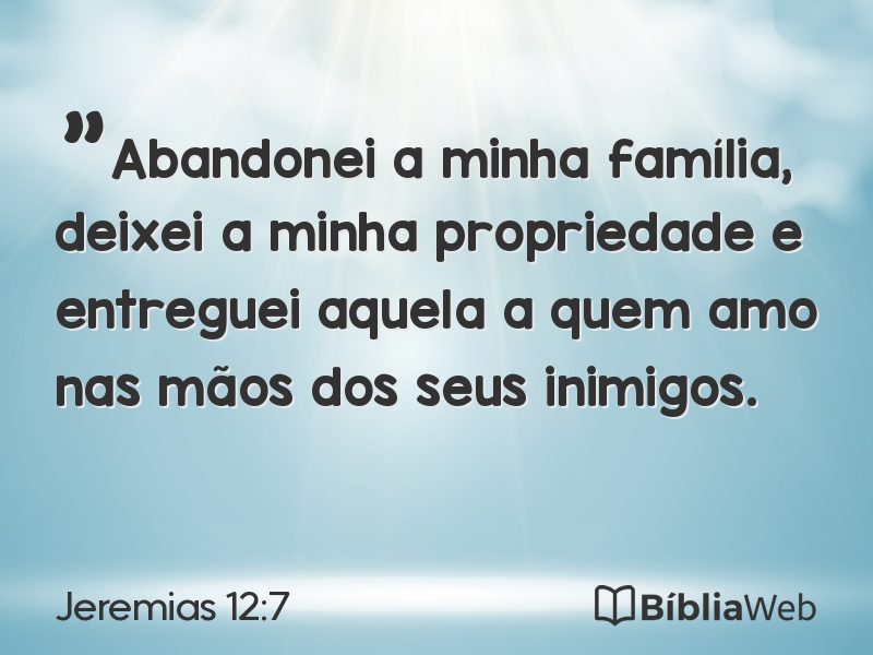 Jeremias 12:7 em imagem para compartilhar