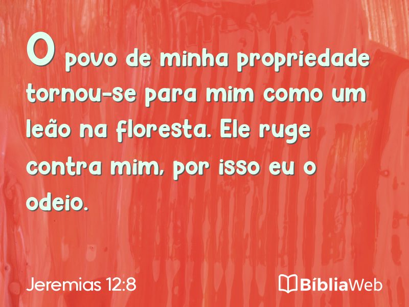 Jeremias 12:8 em imagem para compartilhar