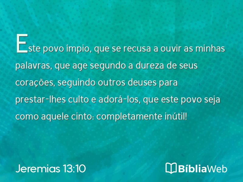 Jeremias 13:10 em imagem para compartilhar