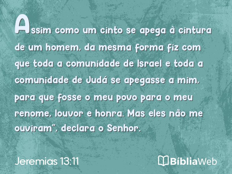 Jeremias 13:11 em imagem para compartilhar