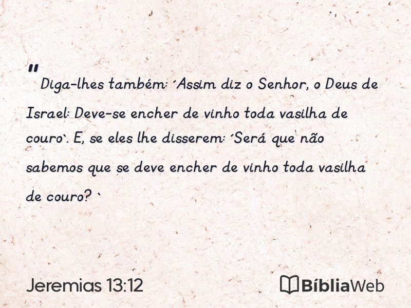 Jeremias 13:12 em imagem para compartilhar