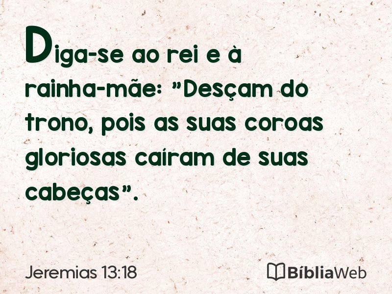 Jeremias 13:18 em imagem para compartilhar