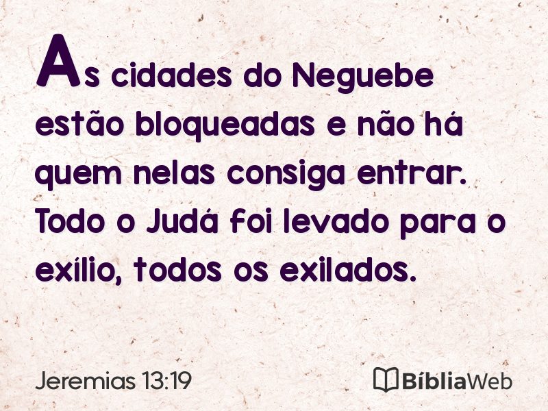 Jeremias 13:19 em imagem para compartilhar