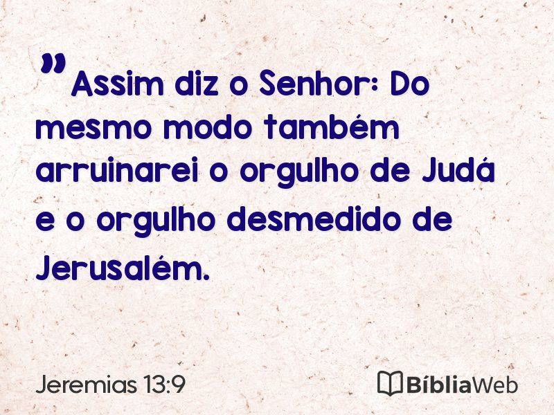 Jeremias 13:9 em imagem para compartilhar