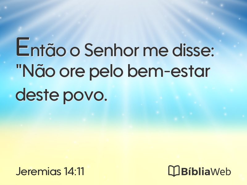Jeremias 14:11 em imagem para compartilhar