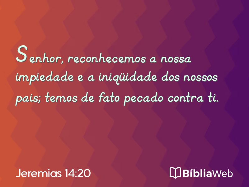 Jeremias 14:20 em imagem para compartilhar