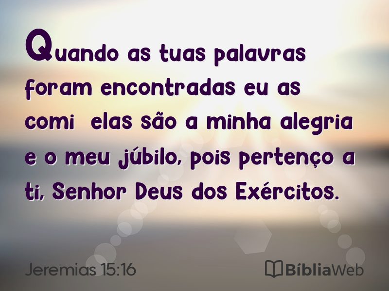 Jeremias 15:16 em imagem para compartilhar