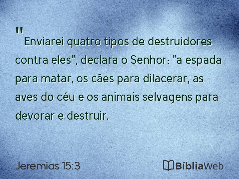 Jeremias 15:3 em imagem para compartilhar