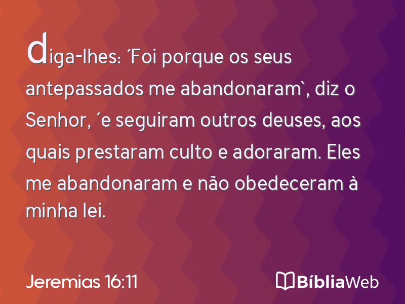 Jeremias 16:11 em imagem para compartilhar