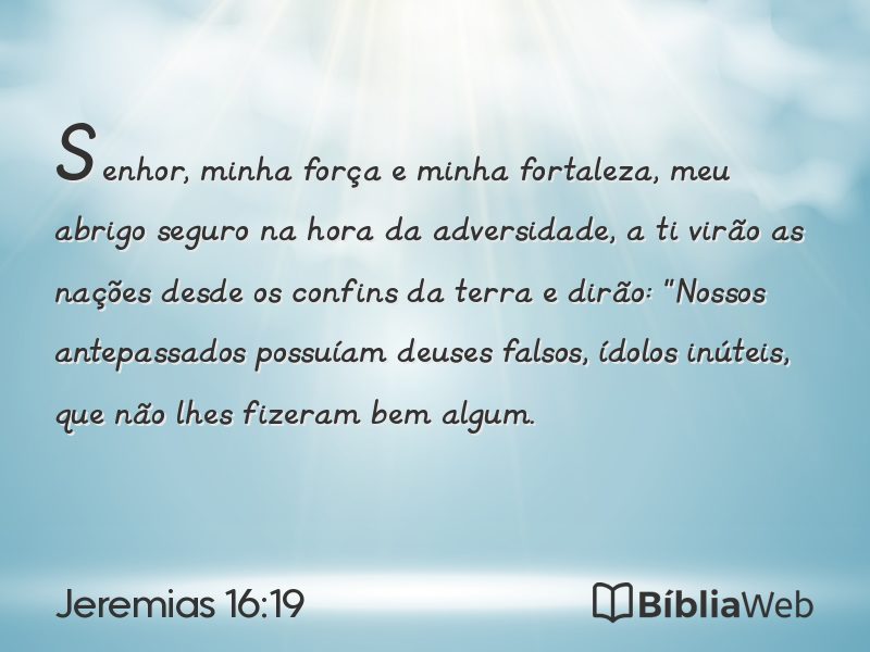 Jeremias 16:19 em imagem para compartilhar