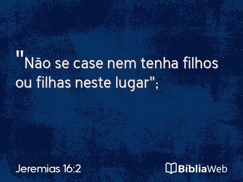 Jeremias 16:2 em imagem para compartilhar