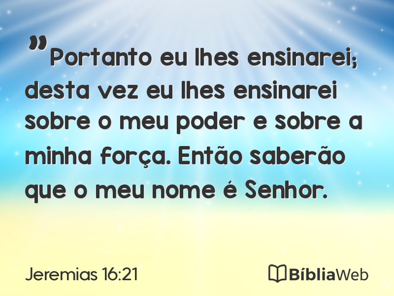 Jeremias 16:21 em imagem para compartilhar