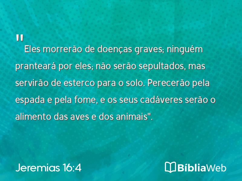 Jeremias 16:4 em imagem para compartilhar